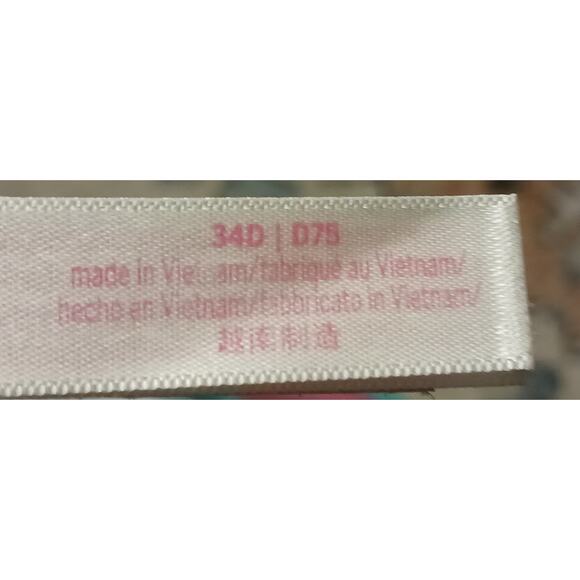 PINK VICTORIA'S SECRET Wear Everywhere Super Push-Up Bra size 34D Teal & Pink - Picture 4 of 5